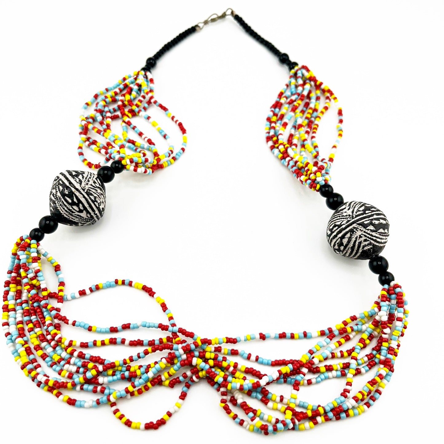 African Multicolored Beaded Tribal Necklace
