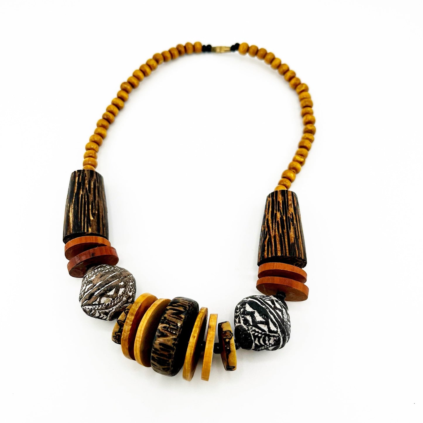 African Wooden Tribal Necklace