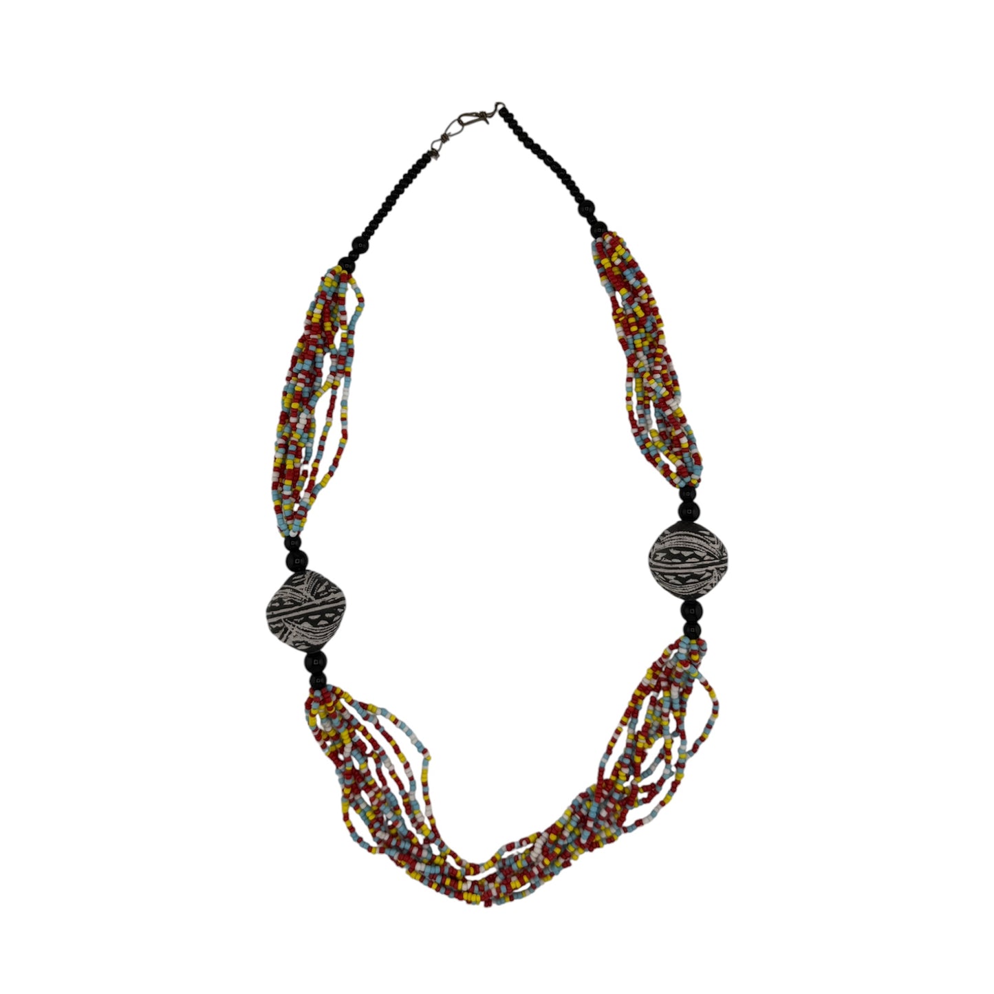 African Multicolored Beaded Tribal Necklace