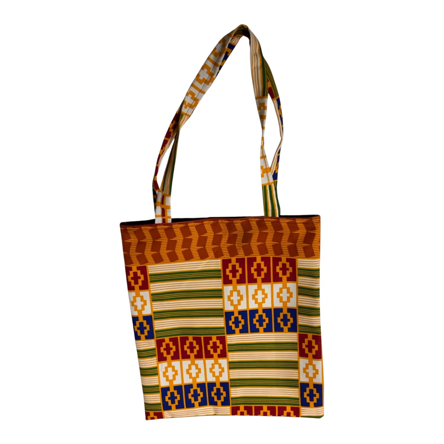 Multicolor African Kente Print Cloth Tote Bag