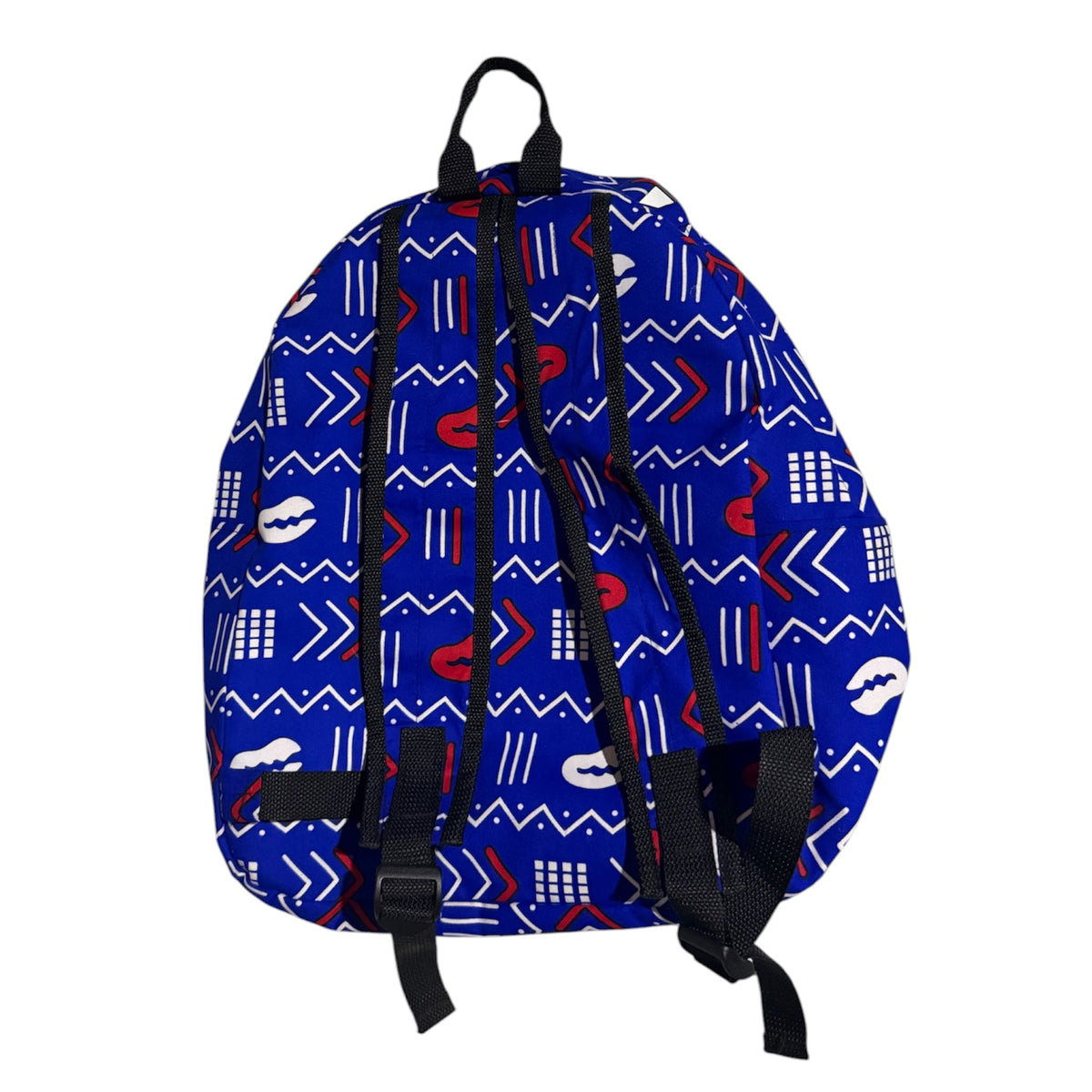 Blue and Red African Cloth Print Backpack