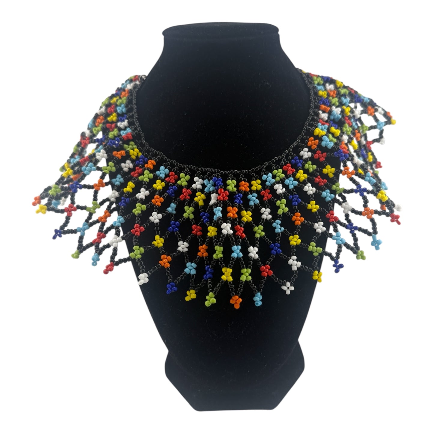African Beaded Tribal Necklace Daisy-Shaped