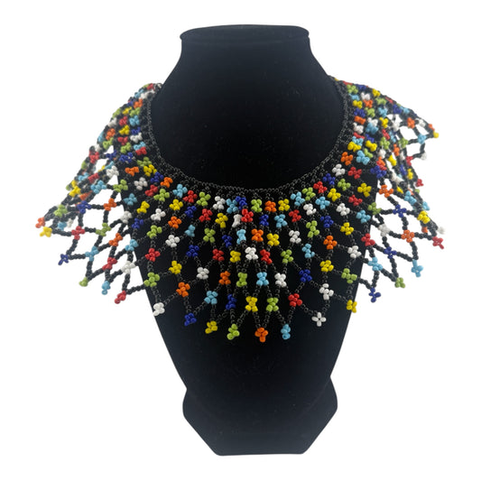 African Beaded Tribal Necklace Daisy-Shaped