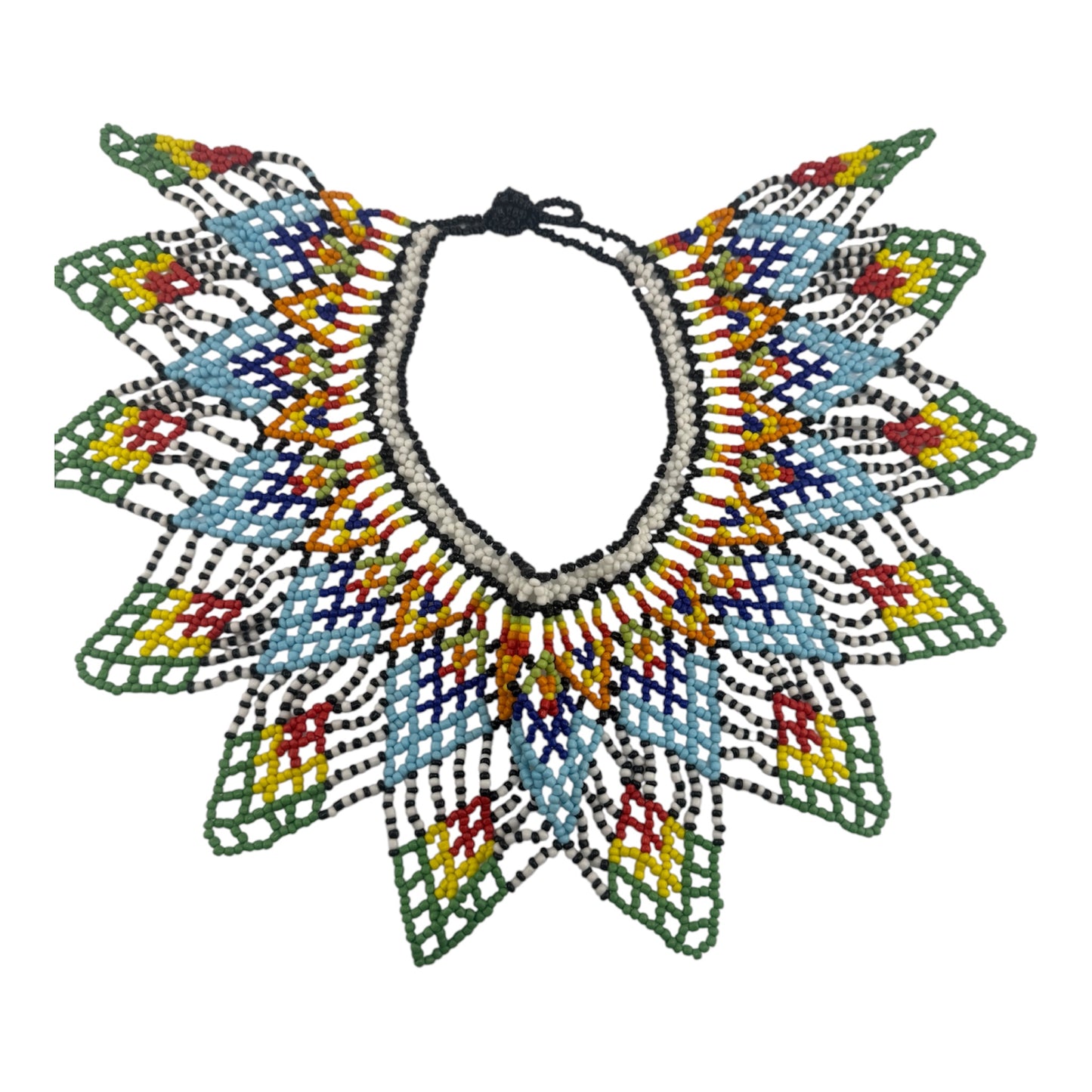 African Beaded Tribal Necklace V-Shaped