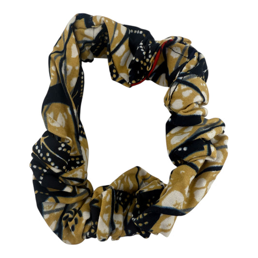 African Gold and Black Patterned Scrunchie