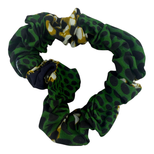 African Green and Black Patterned Scrunchie