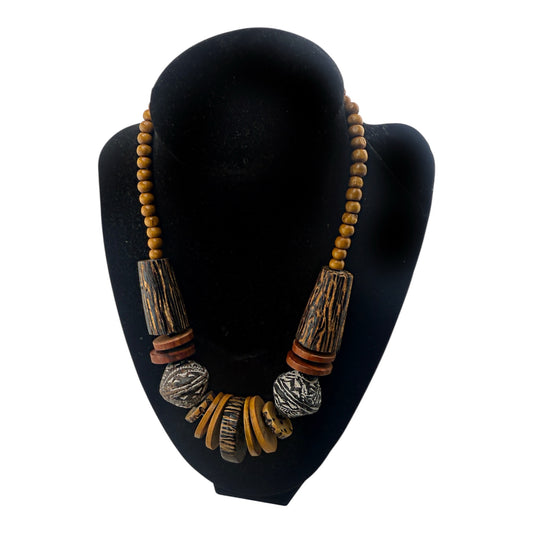 African Wooden Tribal Necklace