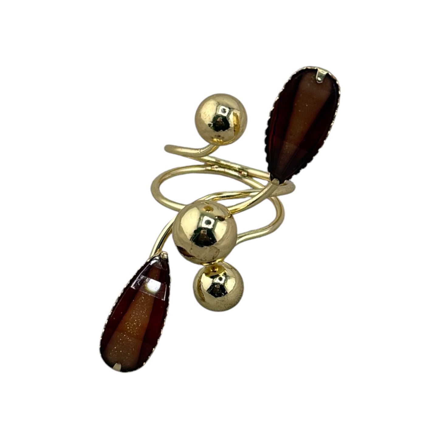 Gold Teardrop Spiral Ring