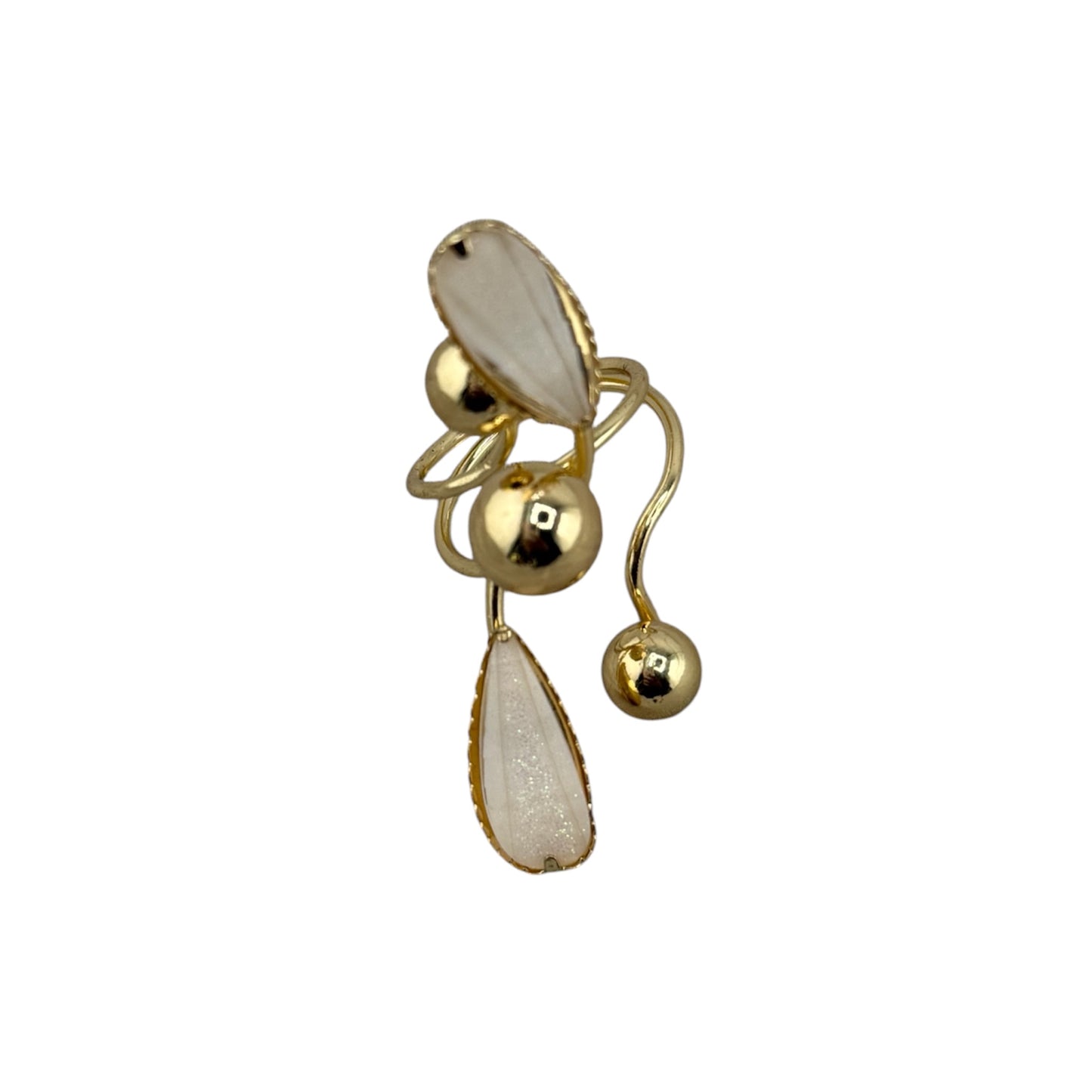 Gold Teardrop Spiral Ring