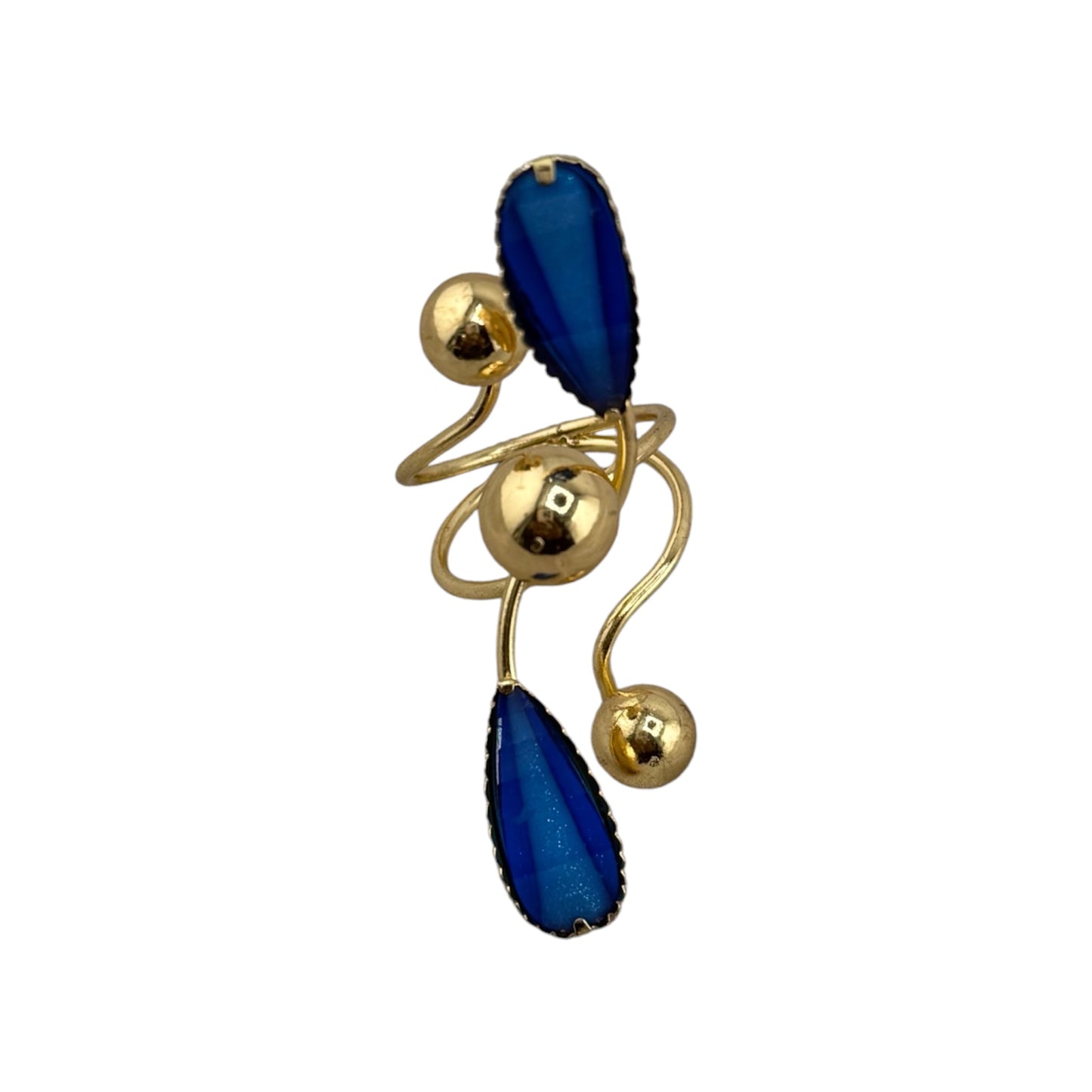 Gold Teardrop Spiral Ring