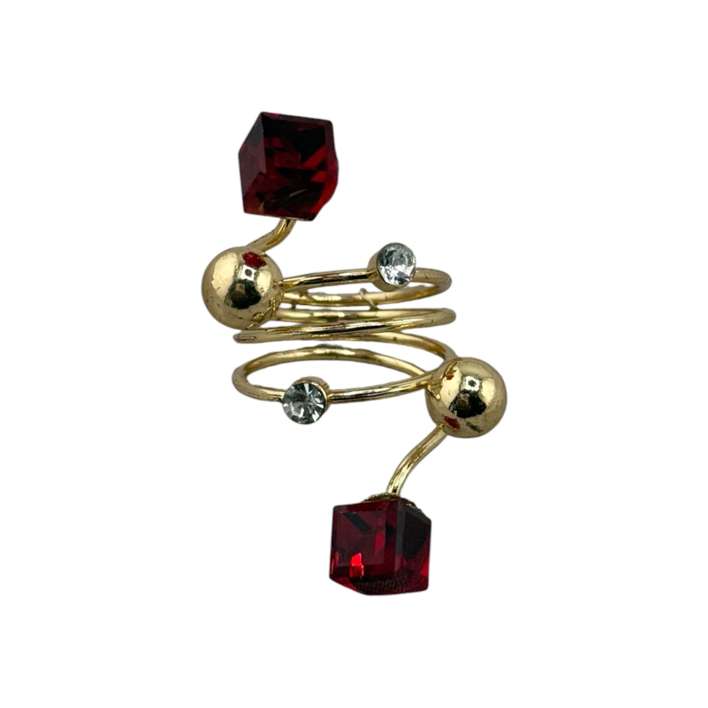 Gold Ruby Helix Ring