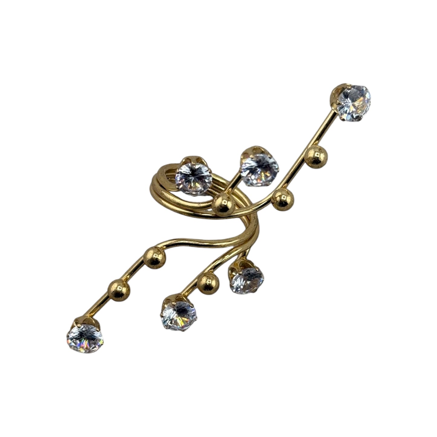 Gold Crystal Vine Ring