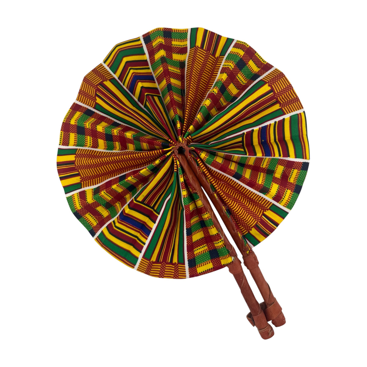 African Handwoven Cloth Collapsible Fan