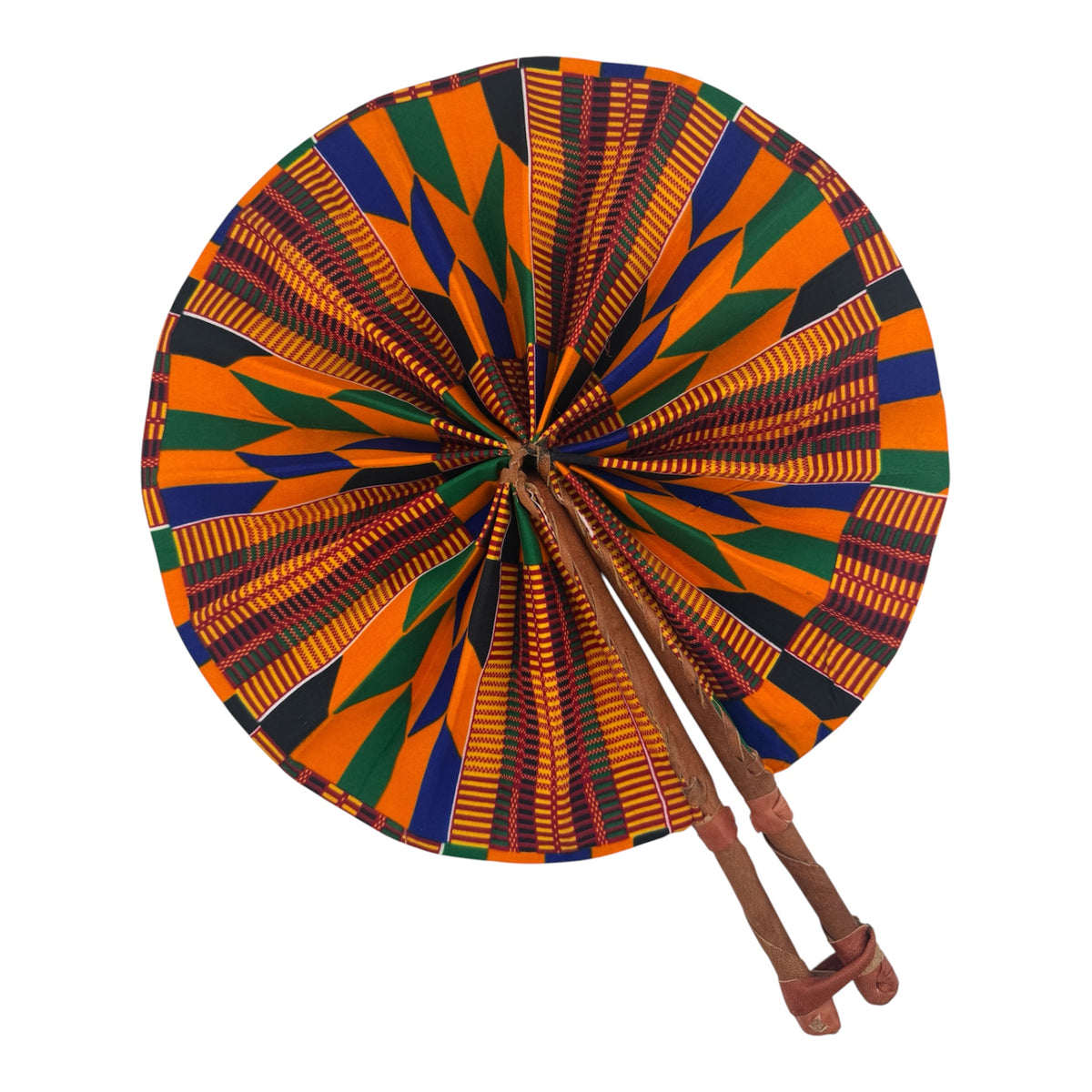 African Handwoven Cloth Collapsible Fan