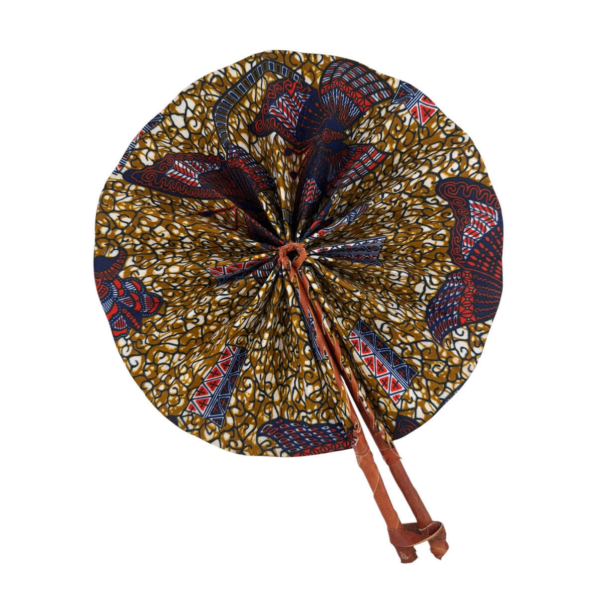 African Handwoven Cloth Collapsible Fan