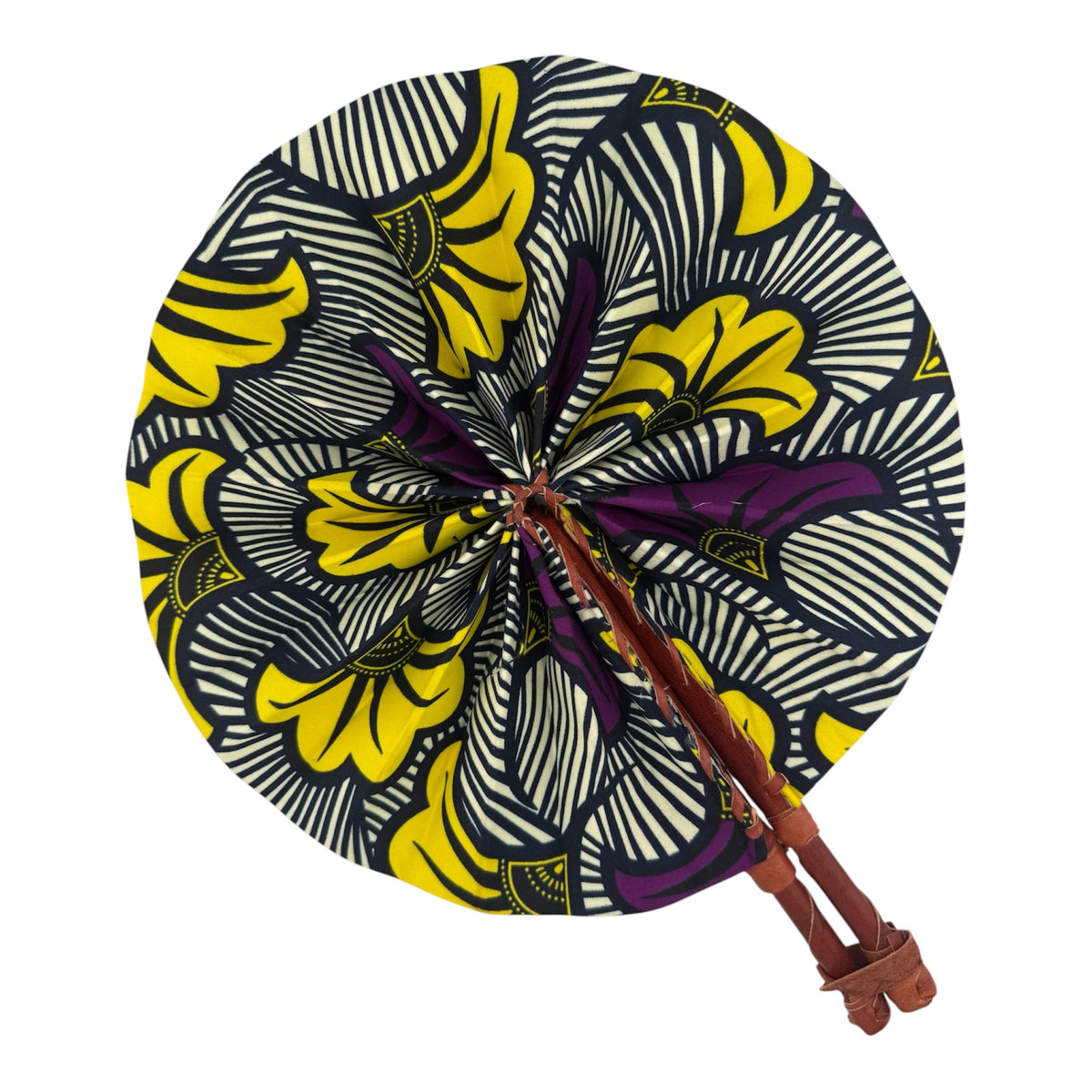African Handwoven Cloth Collapsible Fan