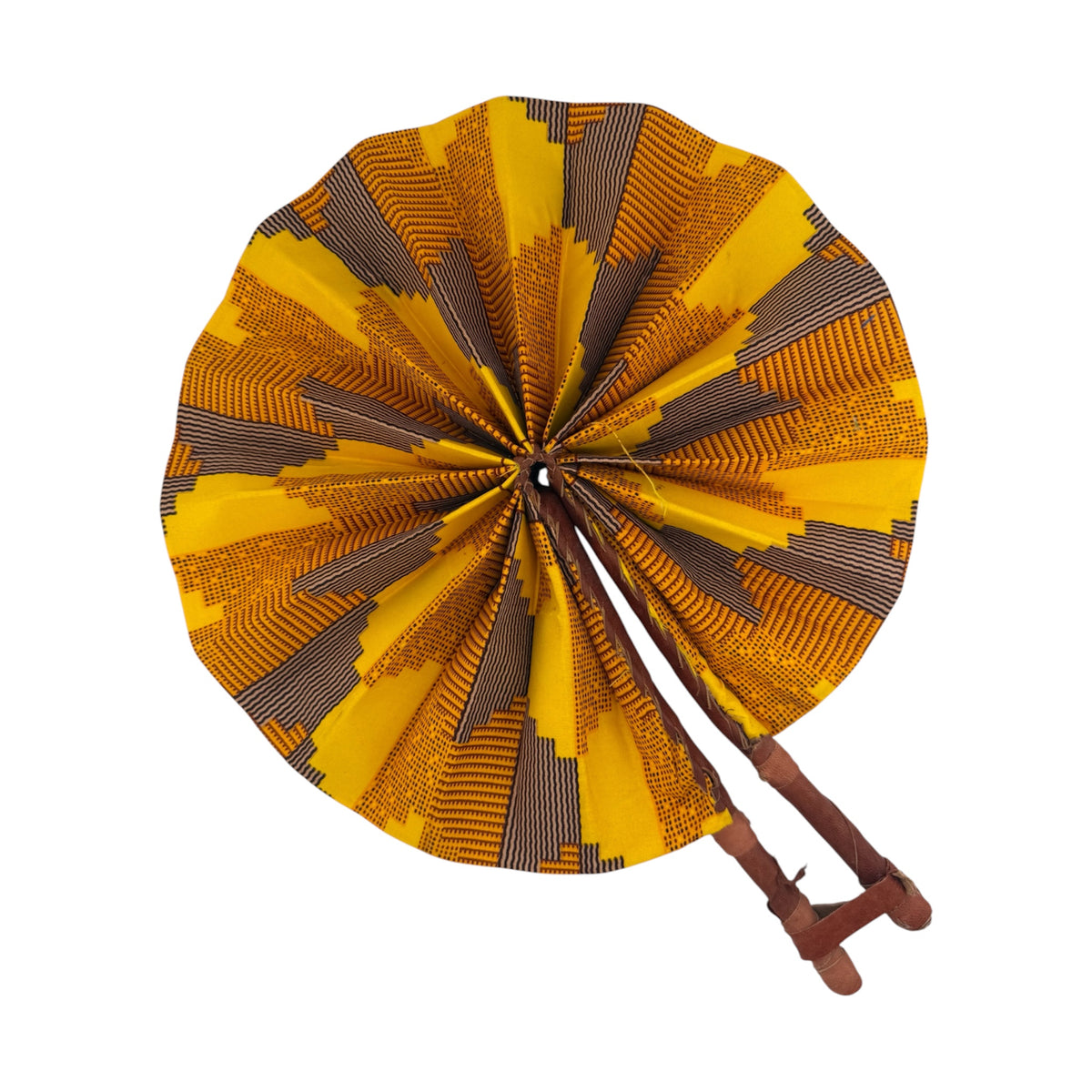 African Handwoven Cloth Collapsible Fan