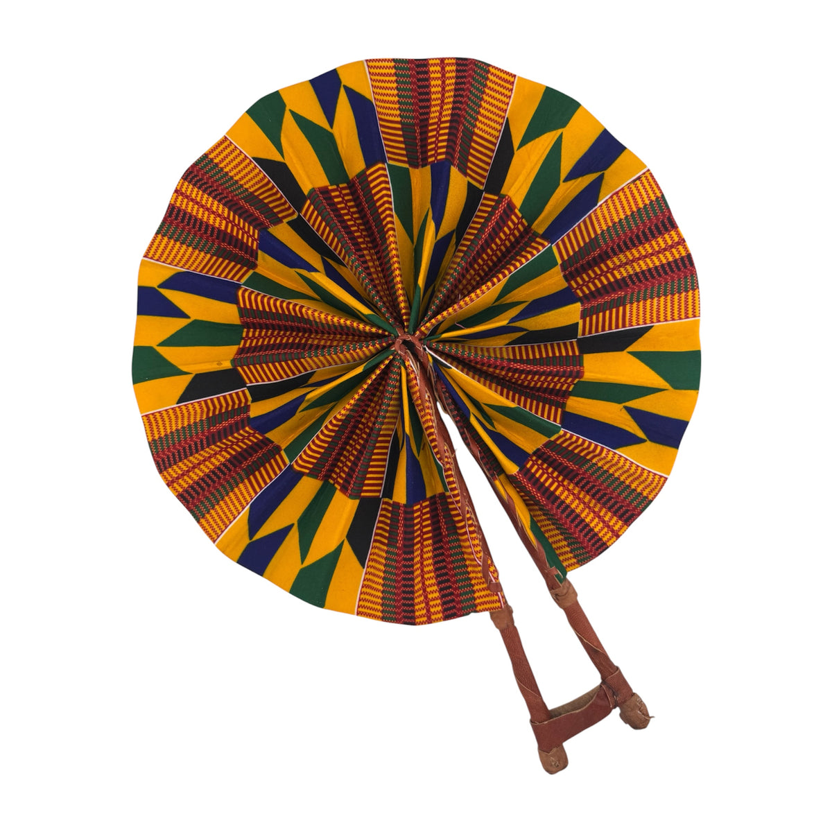 African Handwoven Cloth Collapsible Fan