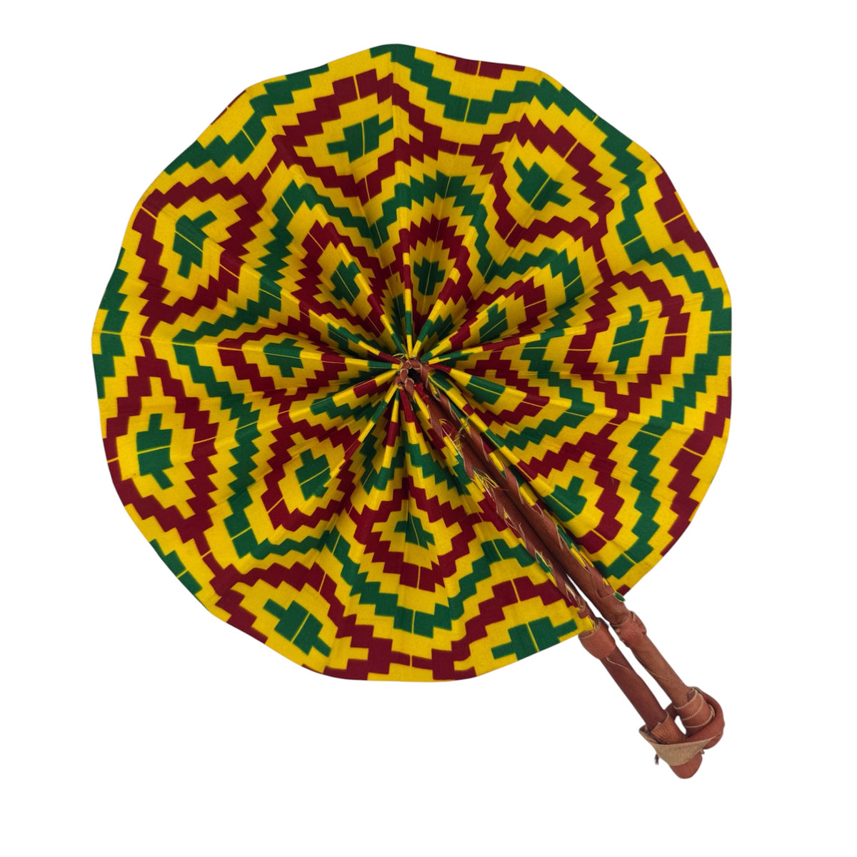 African Handwoven Cloth Collapsible Fan