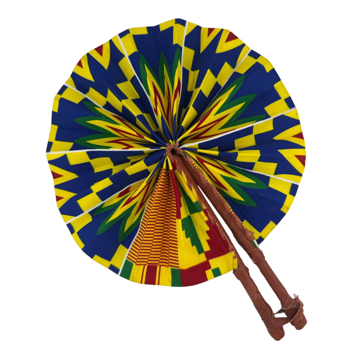 African Handwoven Cloth Collapsible Fan