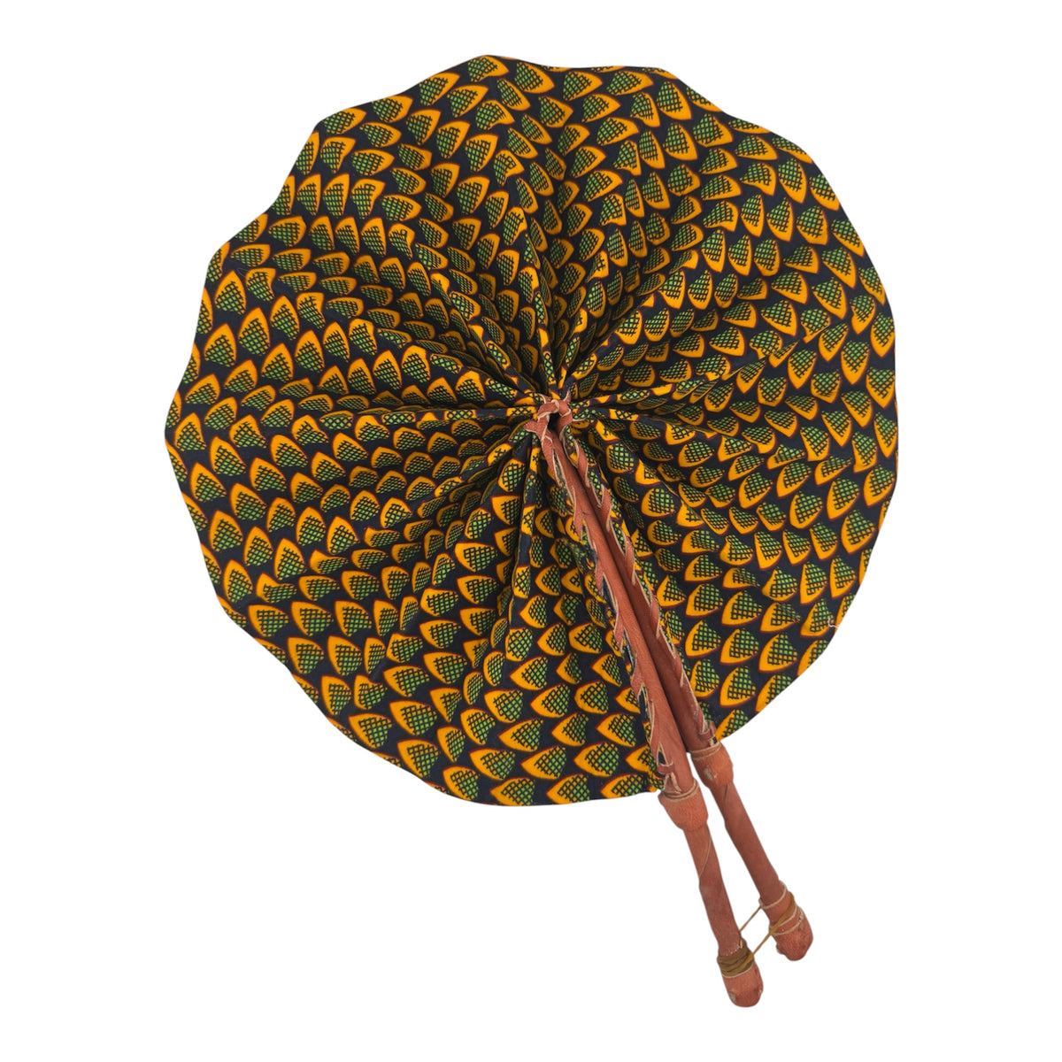 African Handwoven Cloth Collapsible Fan