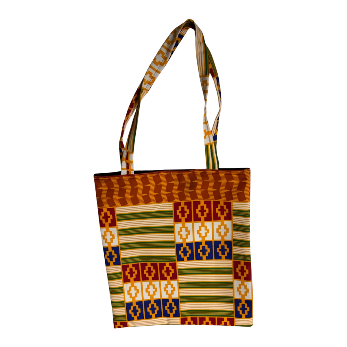 Multicolor African Kente Print Cloth Tote Bag