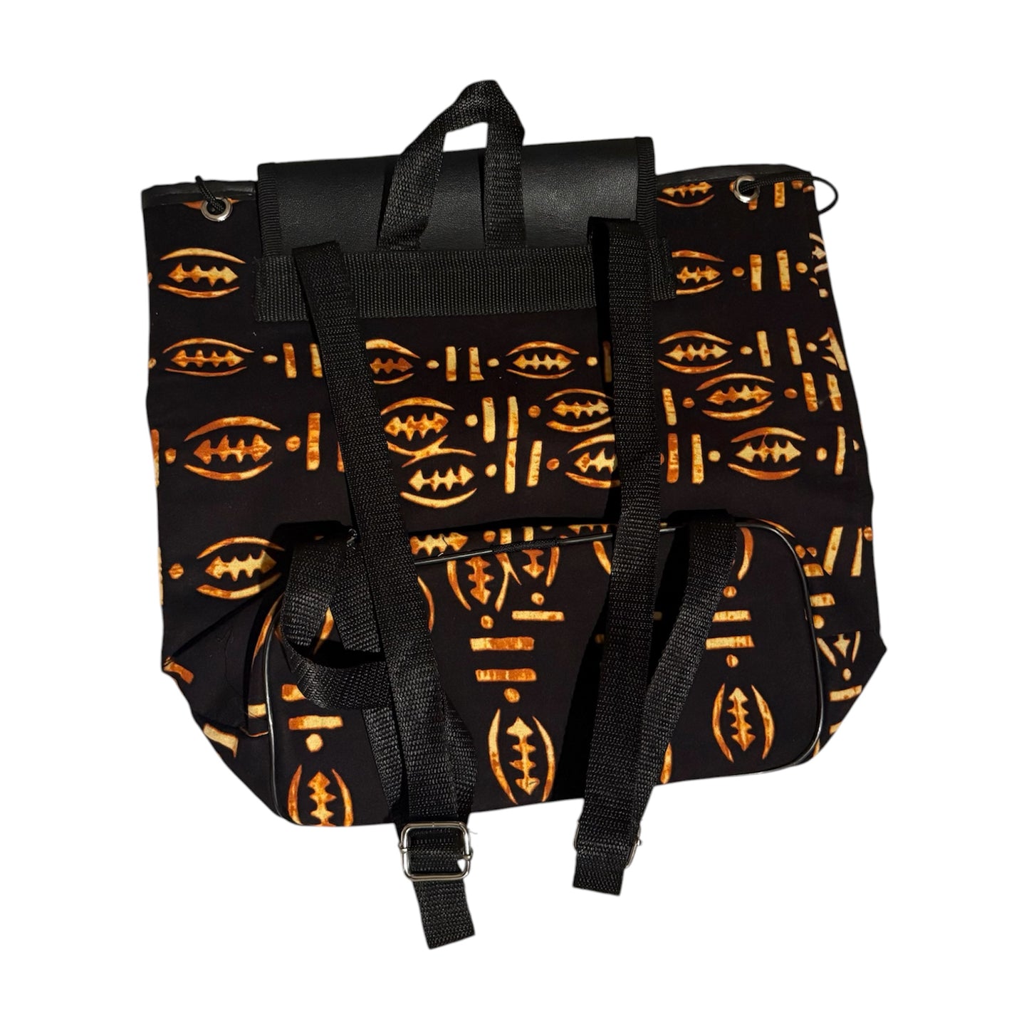 Cowrie Shell Print Faux Leather Backpack