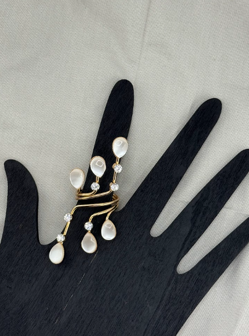 Triple Gold Teardrop Spiral Ring