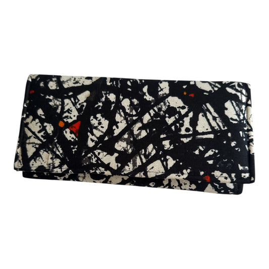 African Print Women's handmade Wallet: Fabric, Ankara - Black, White, Multicolor