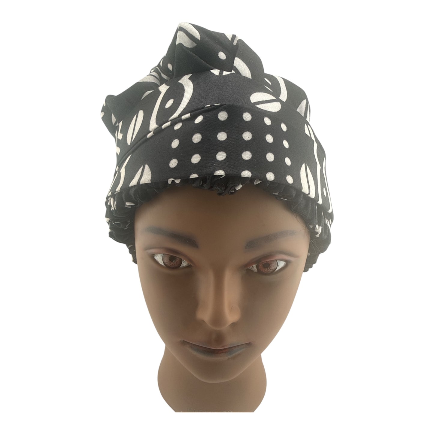 African Print Satin Bonnets with Straps