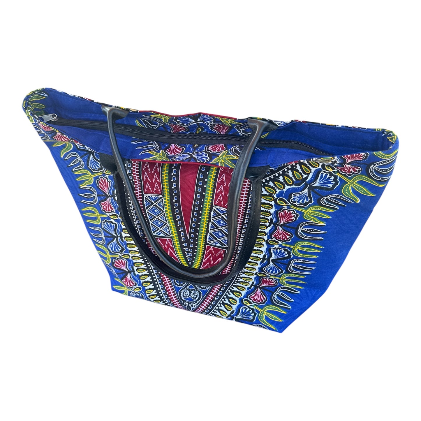 Blue African Print Dashiki Pattern Women's Handbag