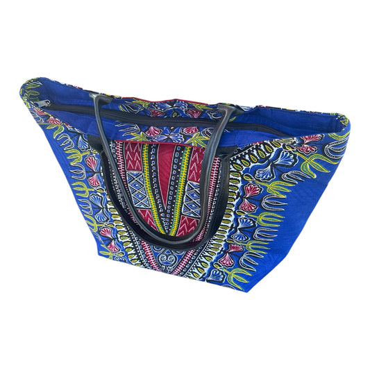 Blue African Print Dashiki Pattern Women's Handbag