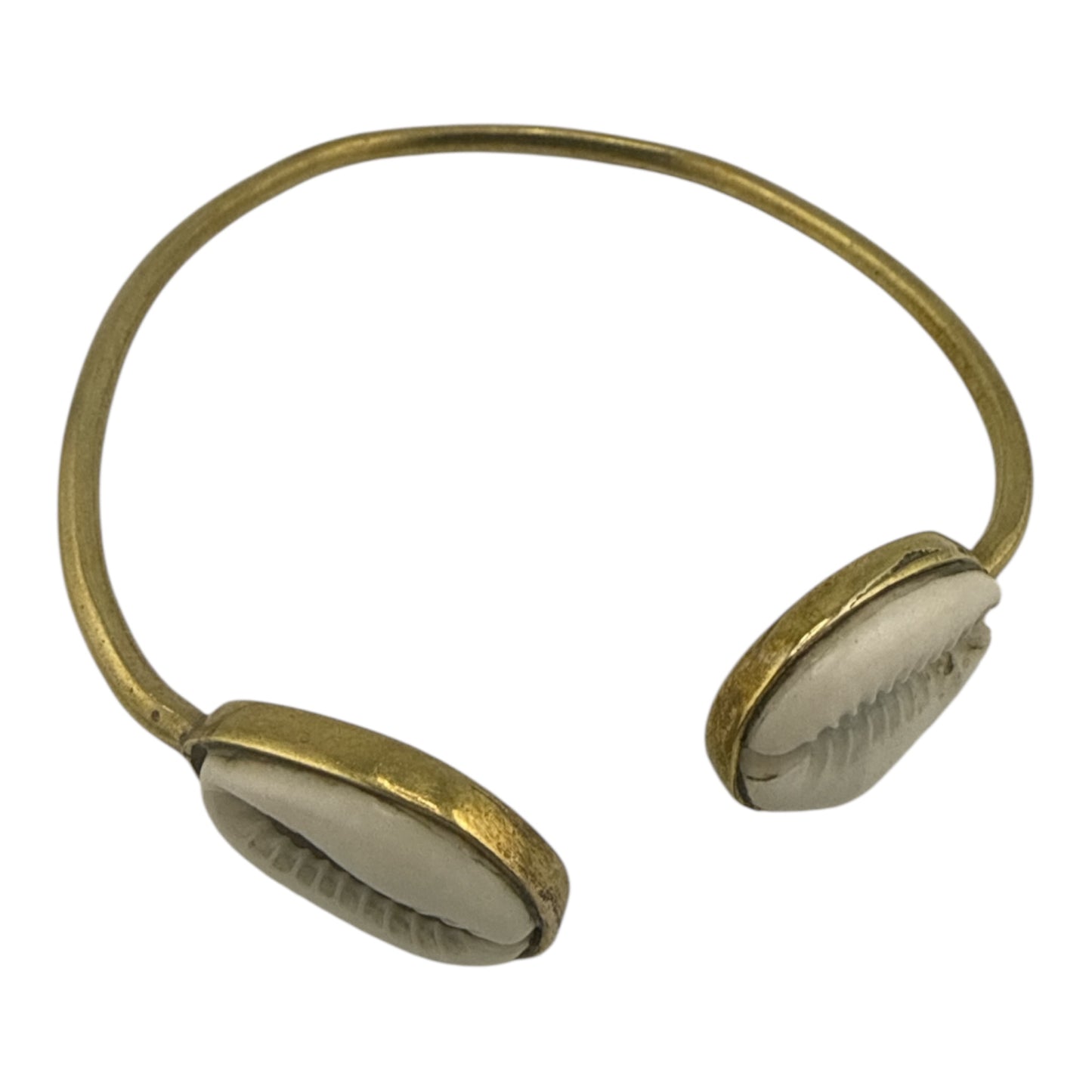 Bronze Double Cowrie Shell Cuff Bracelet