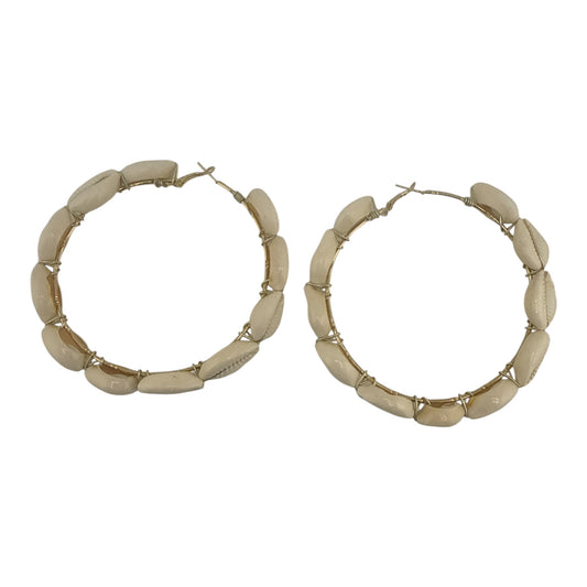 Gold Cowrie Hoop Earrings